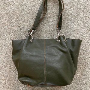 Nine West Genuine Leather Olive Green Bag